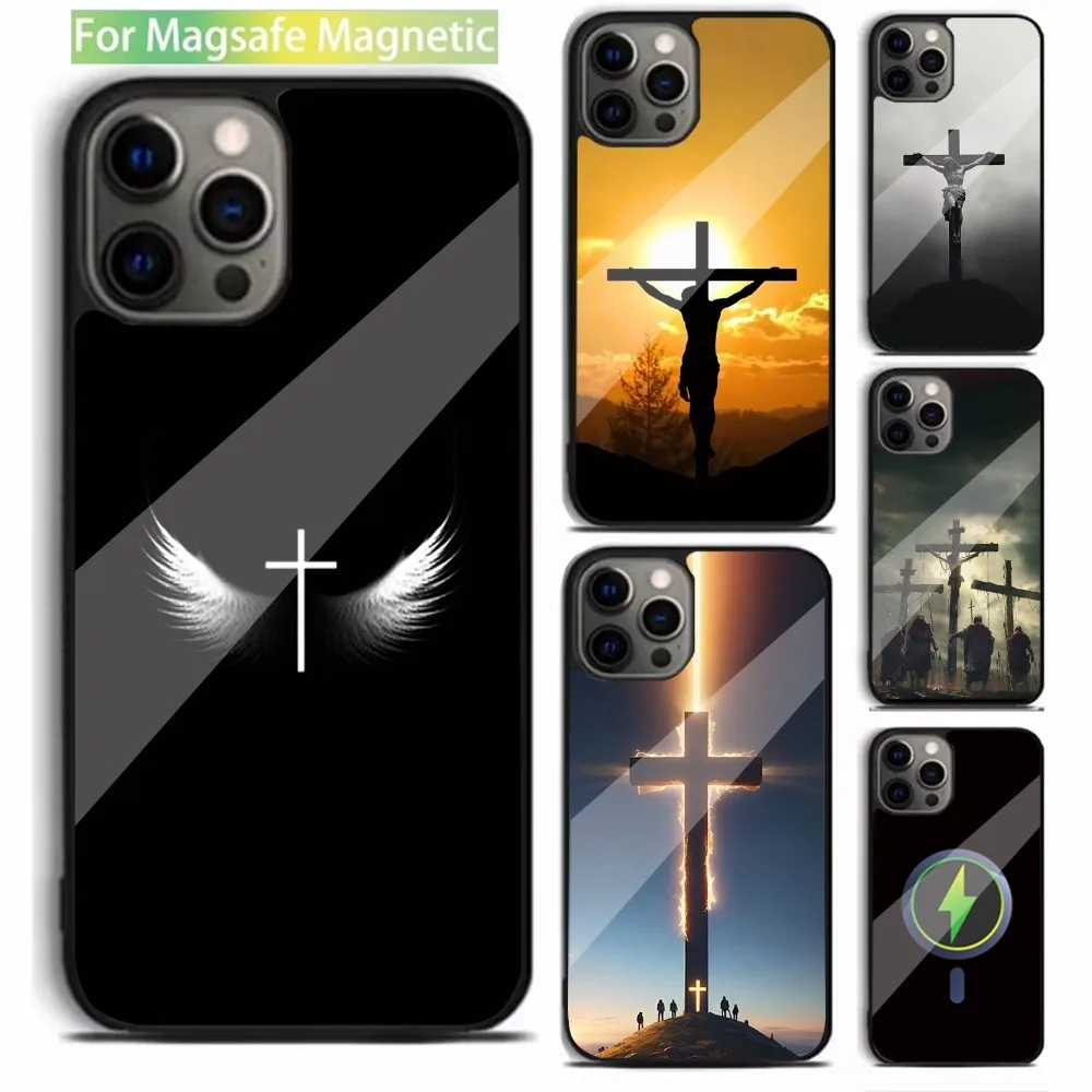 

Bible Jesus Christian Cross Phone Case For iPhone 15,14,13,12,11,Plus,Pro,Max Mini Magsafe Magnetic Wireless Charging