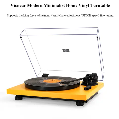 Professional Moving Magnet Vinyl Turntable with AT3600L Stylus Wireless Bluetooth Home Hi-Fi System and Carbon Fiber Tonearm