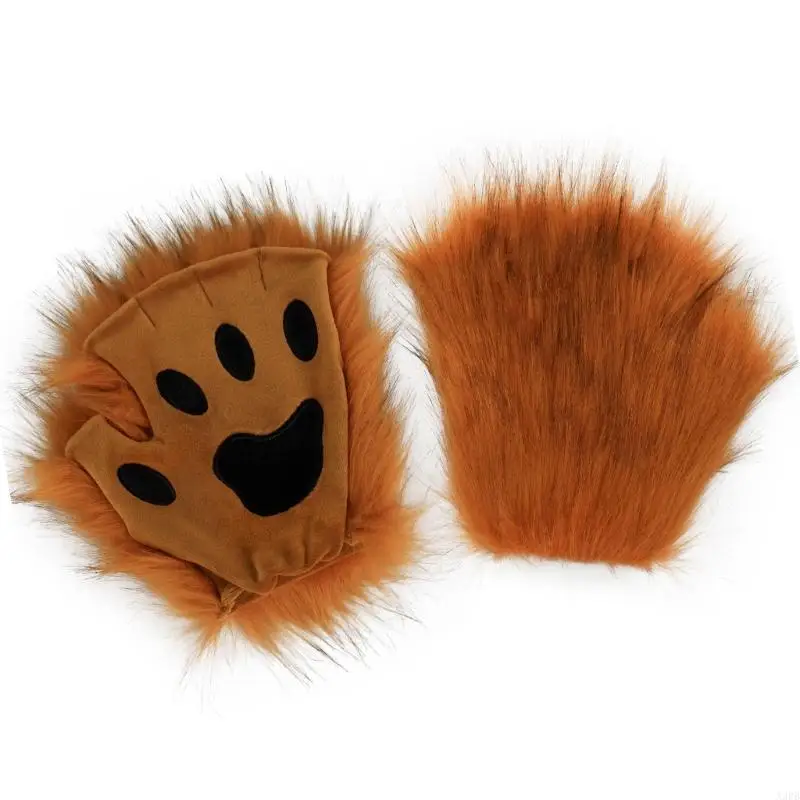 Gants Cosplay pattes chats, joli Design en fausse fourrure, 4 couleurs pour adultes enfants