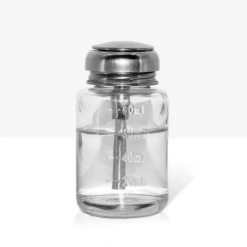 موزع مضخة زجاجية قابلة لإعادة الملء - زجاجة شفافة قابلة لإعادة الملء لمزيل طلاء الأظافر والكحول ومنظفات السوائل #6