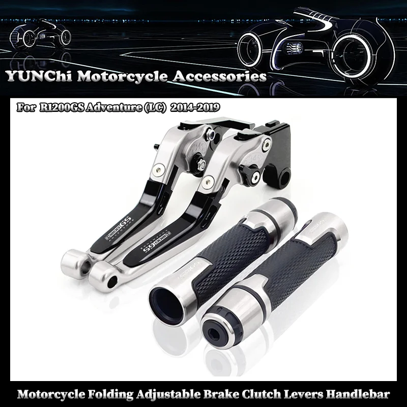 

Motorcycle Brake Clutch Levers Handle Handlebar Grips Ends For BMW R1200GS Adventure (LC) 2014-2019