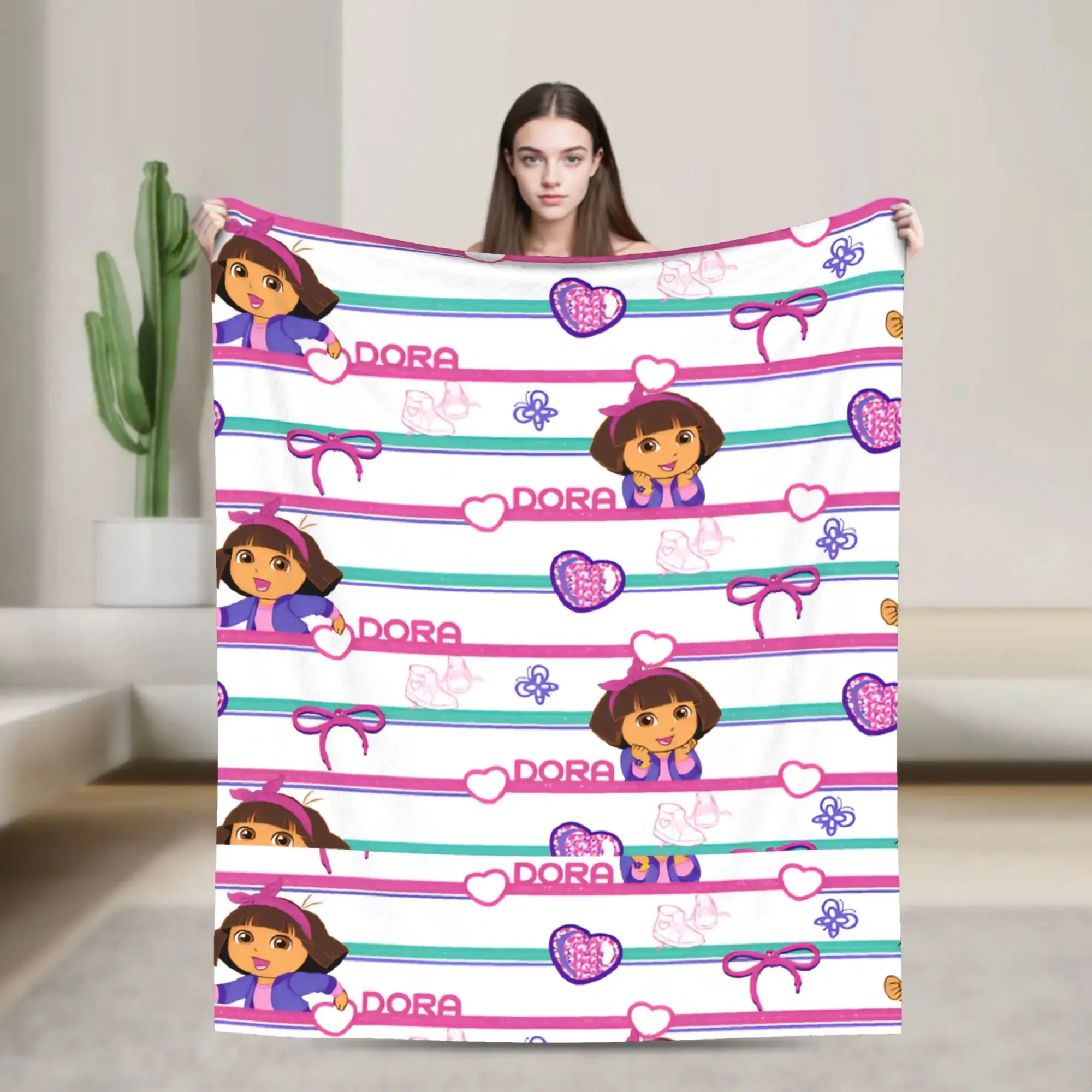 

D-Doras The Explorer Blanket Pink Skater Travel Flannel Throw Blanket For Couch Bed Super Warm Design Quality Bedspread Gift
