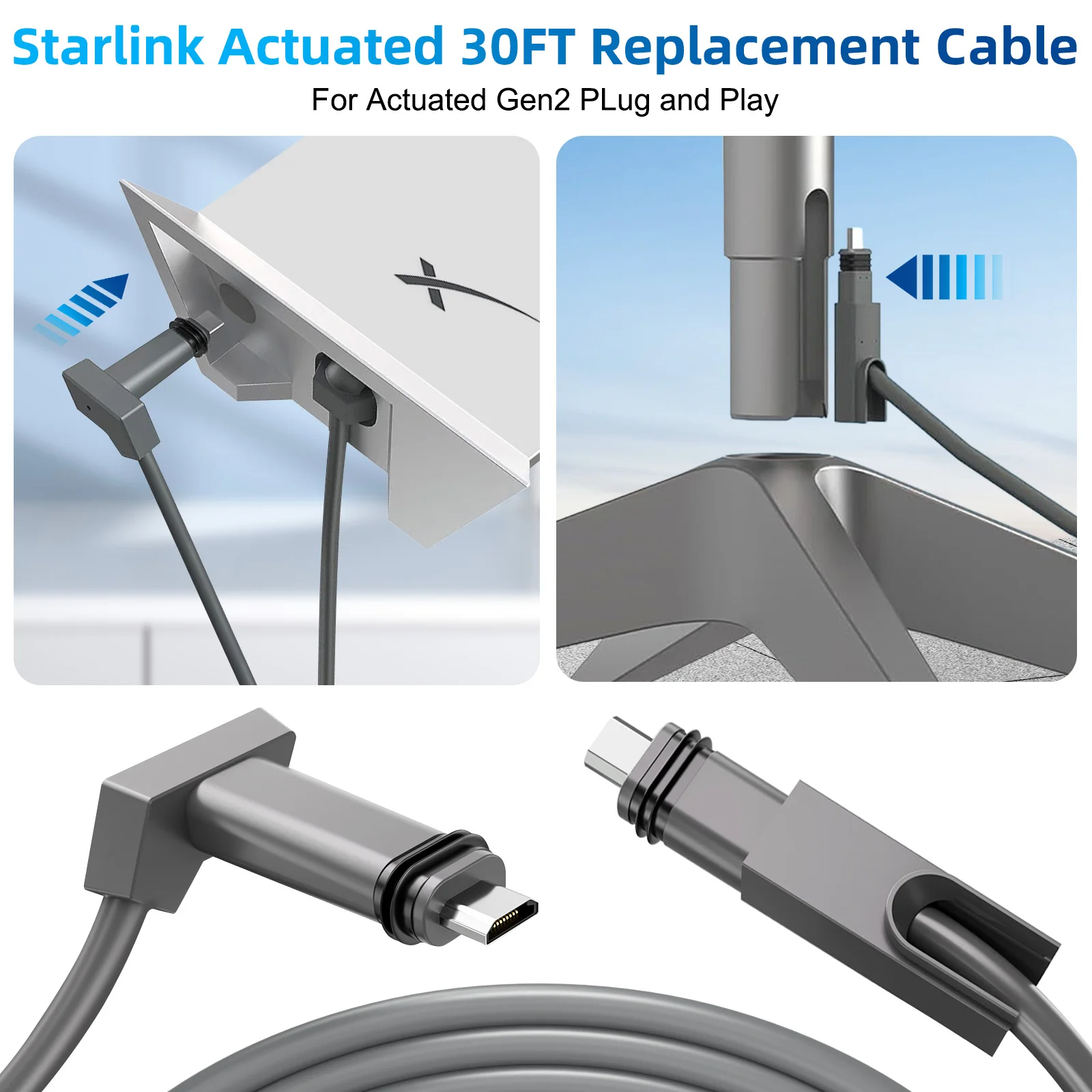 Imagem -06 - Starlink-cabo de Substituição Multifuncional para v2 Cabo Starlink Fino Acabamento Estável Conexão Ininterrupta 2m 10m