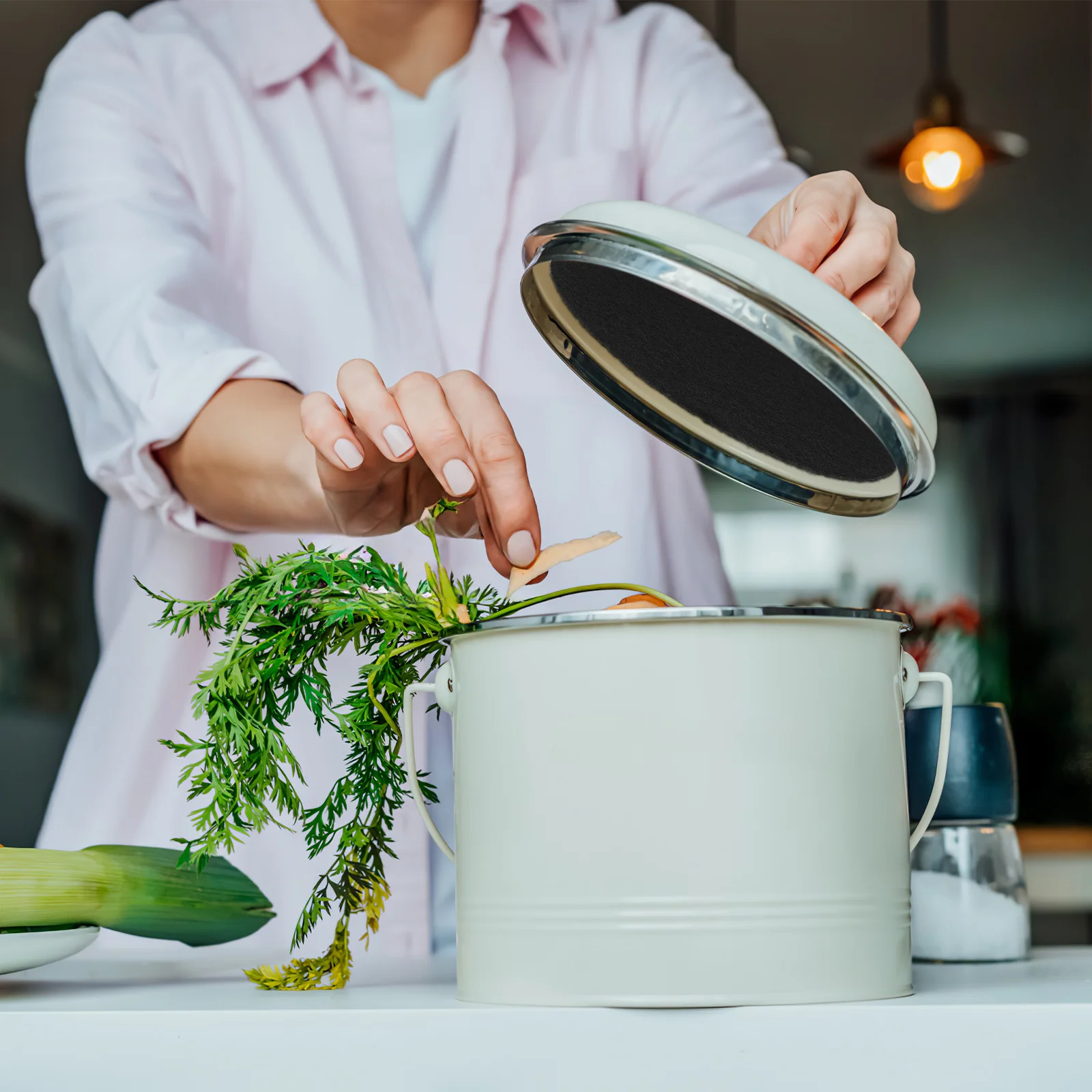 12 قطعة مرشحات بن الفحم سلة المهملات مزيل الروائح الكريهة إسفنجة مرشحة منصات للقمامة سلة النفايات تنقية المنزل مكتب فندق استخدام #5