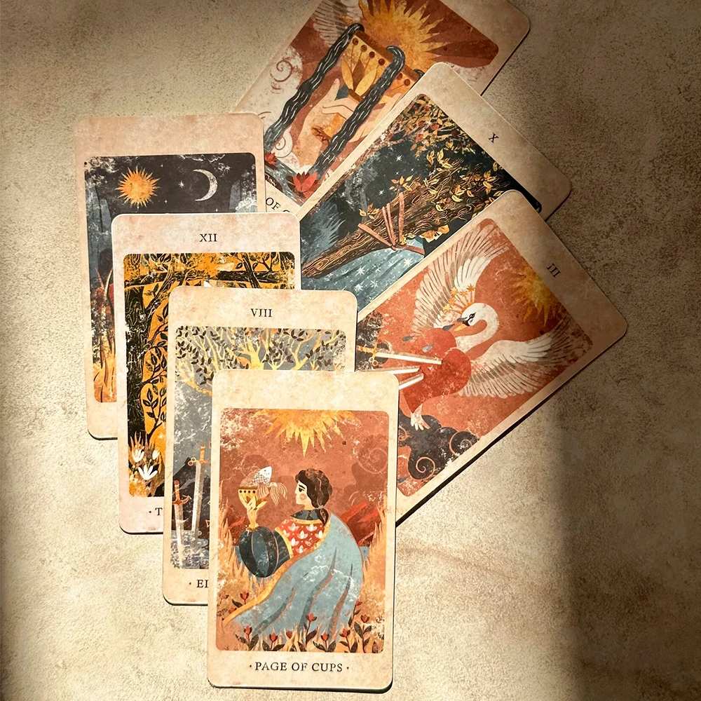 

Solar Kingdom Tarot 12*7cm Magical Journey Cosmic Insight 86 Pcs Divination Cards in Rigid Box Unique Indie Tarot Deck