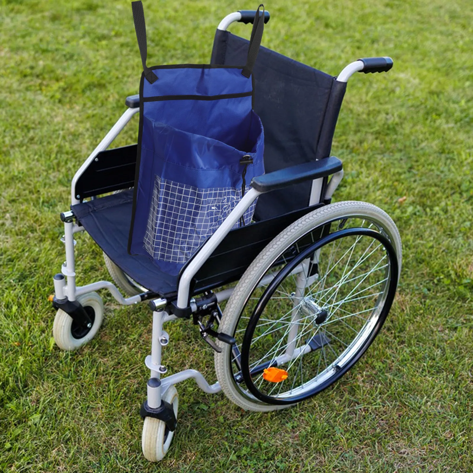 Waterproof Large Oxford Cloth Wheelchair Back Bag Hanging Storage Organizer for Travel Seniors Walker Daily Use Accessories