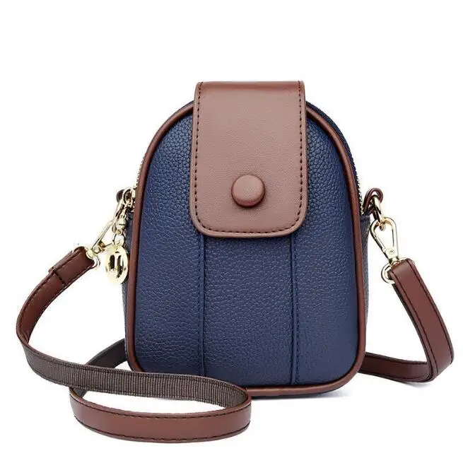 Women\'s Leather Shoulder Bags Contrast Messenger Bag Designer Ladies Crossbody Bag Small Phone Bags