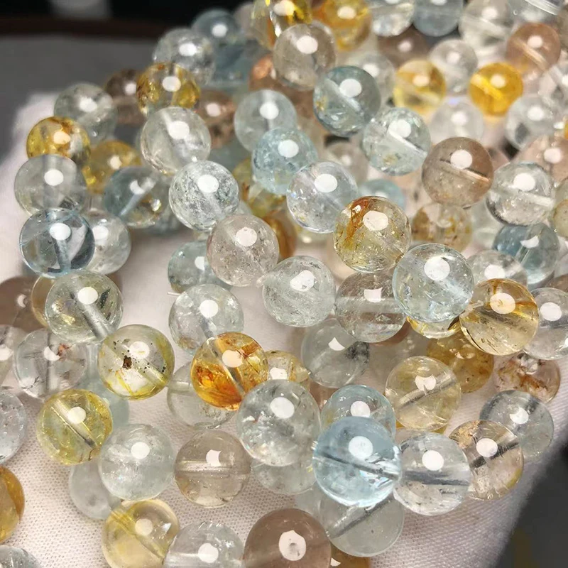 Meihan натуральный AAA красочный топаз гладкий круглый браслет из бусин из свободного камня для дизайна ювелирных изделий Meihan натуральный AAA красочный топаз гладкий круглый браслет из бусин из свободного камня для дизайна ювелирных изделий