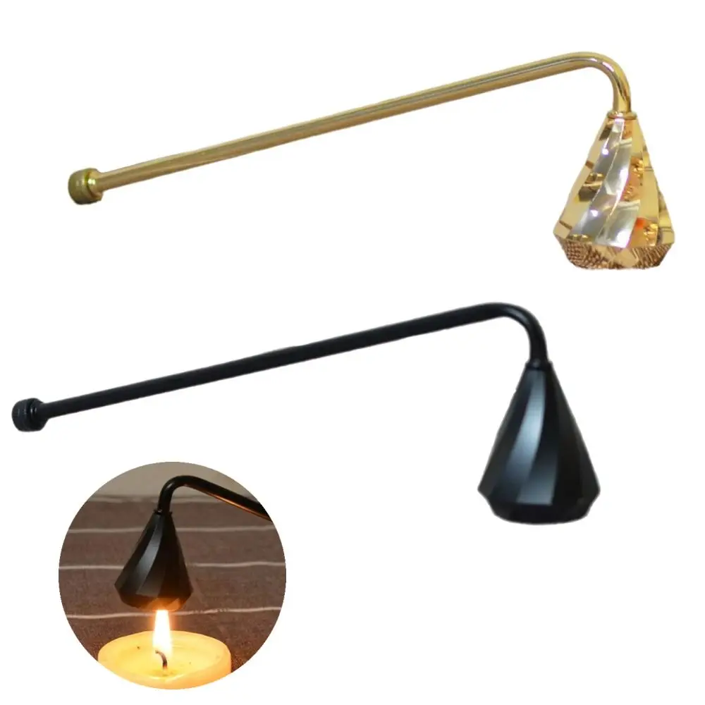 Ice Cream Shaped Candle Snuffer Long Handle Polished Surface Flame Extinguisher Black Gold Silver Wick Trimmer Candle Gift