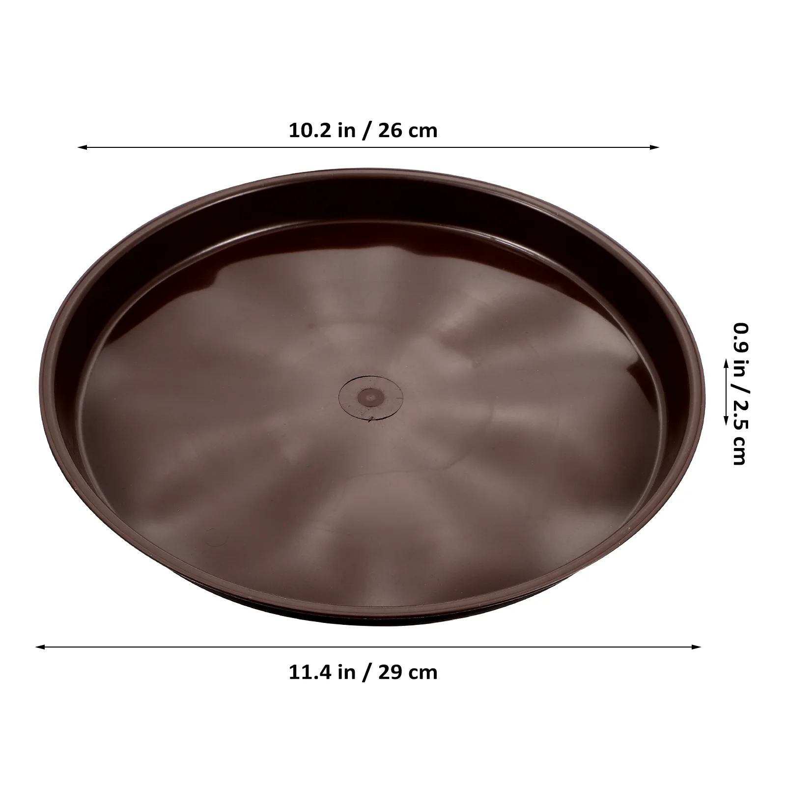 

5 Pcs Coffee Brown Plastic Plant Pot Trays 26CM Inner Diameter Reusable Heavy Duty Round Saucers for Garden