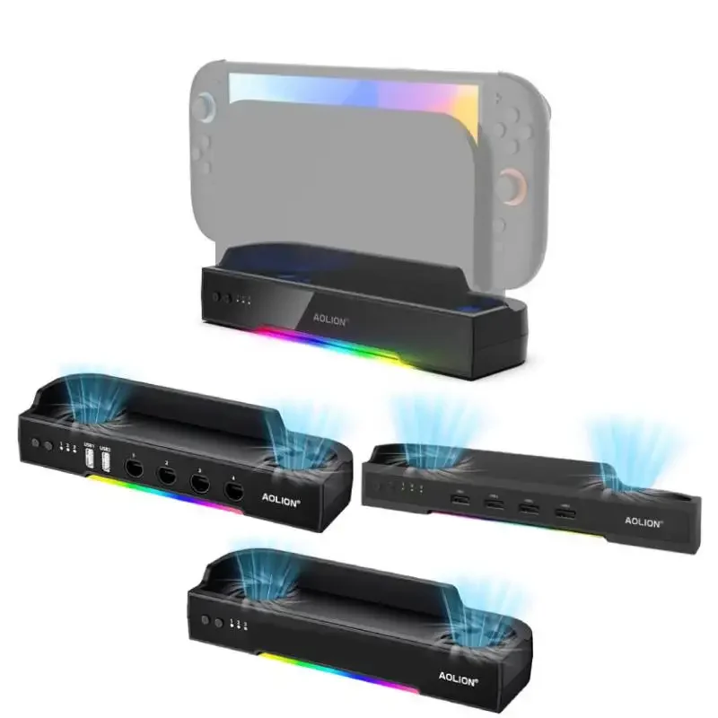 

Cooling Fan For Switch 2 Dock Portable HUB Expansion Base Radiator RGB with NGC Wall Mount For Switch 2 Accessories