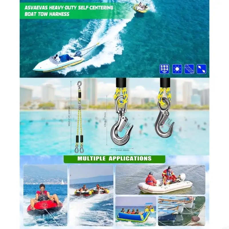 Pulley Boats Tow Harnesses Multipurpose Nylons Tie Down Rope Adjustable