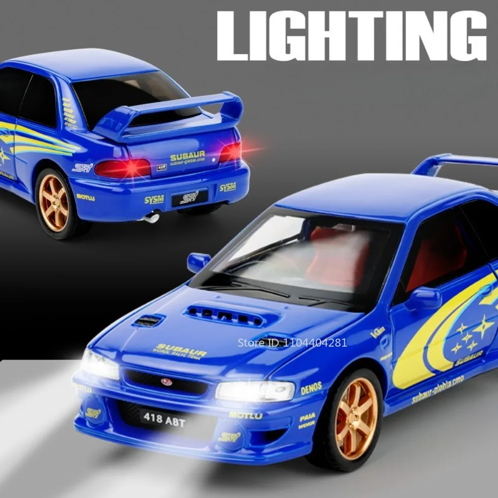 1:32 Subaru Impreza Honda NSX Modello Giocattolo In Lega Pressofuso Auto Suono Luce Tirare Indietro 4 Porte Aperte Veicoli per I Bambini Regalo Di Compleanno