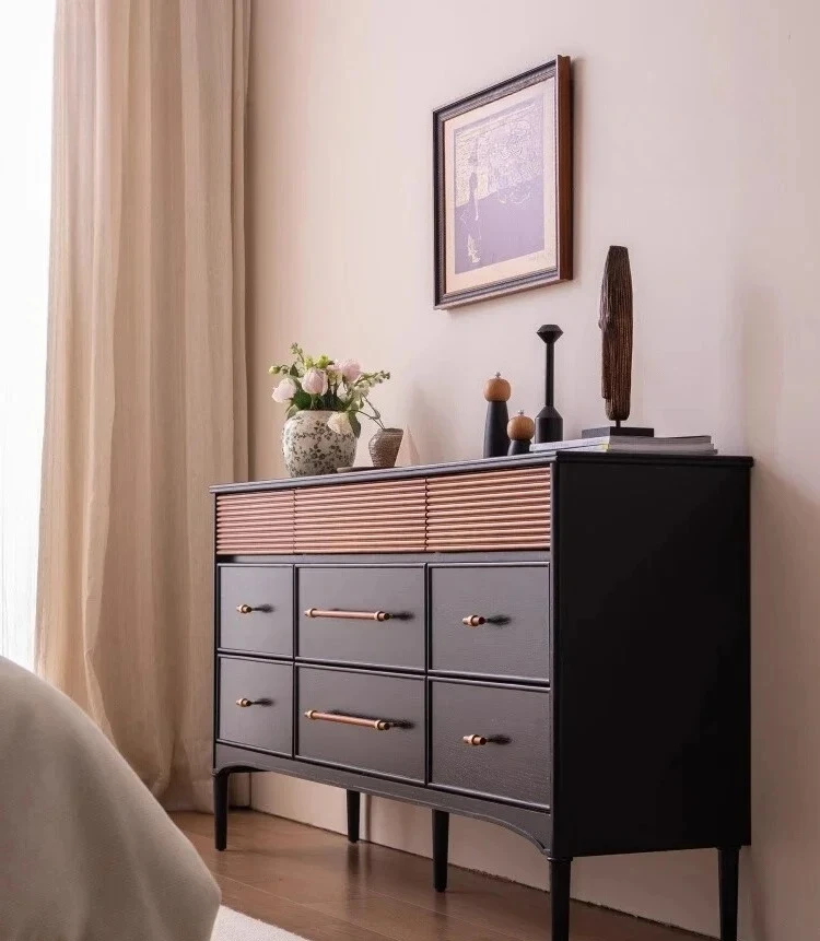 

Французский ретро средневековый твердый деревянный шкаф для гостиной, столовой, боковой шкаф для спальни, бытовой прикроватный сундук, девять сундука