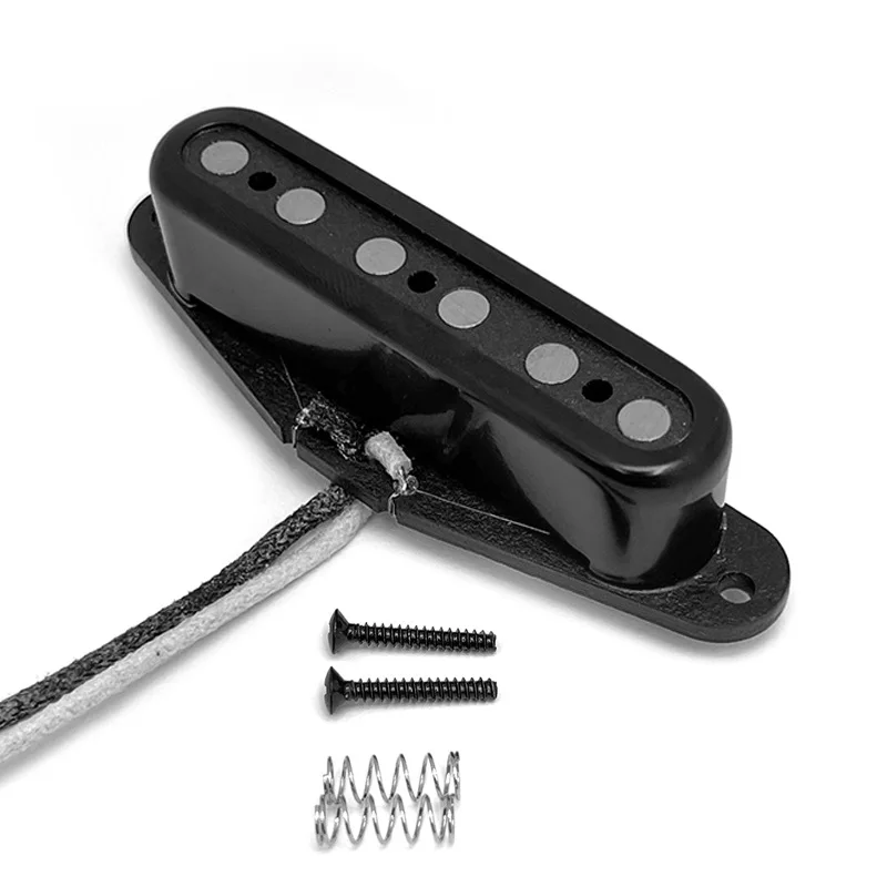 Alnico 5 Single Coil Guitar Neck Pickup Open Brass Cover Fiber Wire Pickup for TL-Style 6 String Electric Guitar