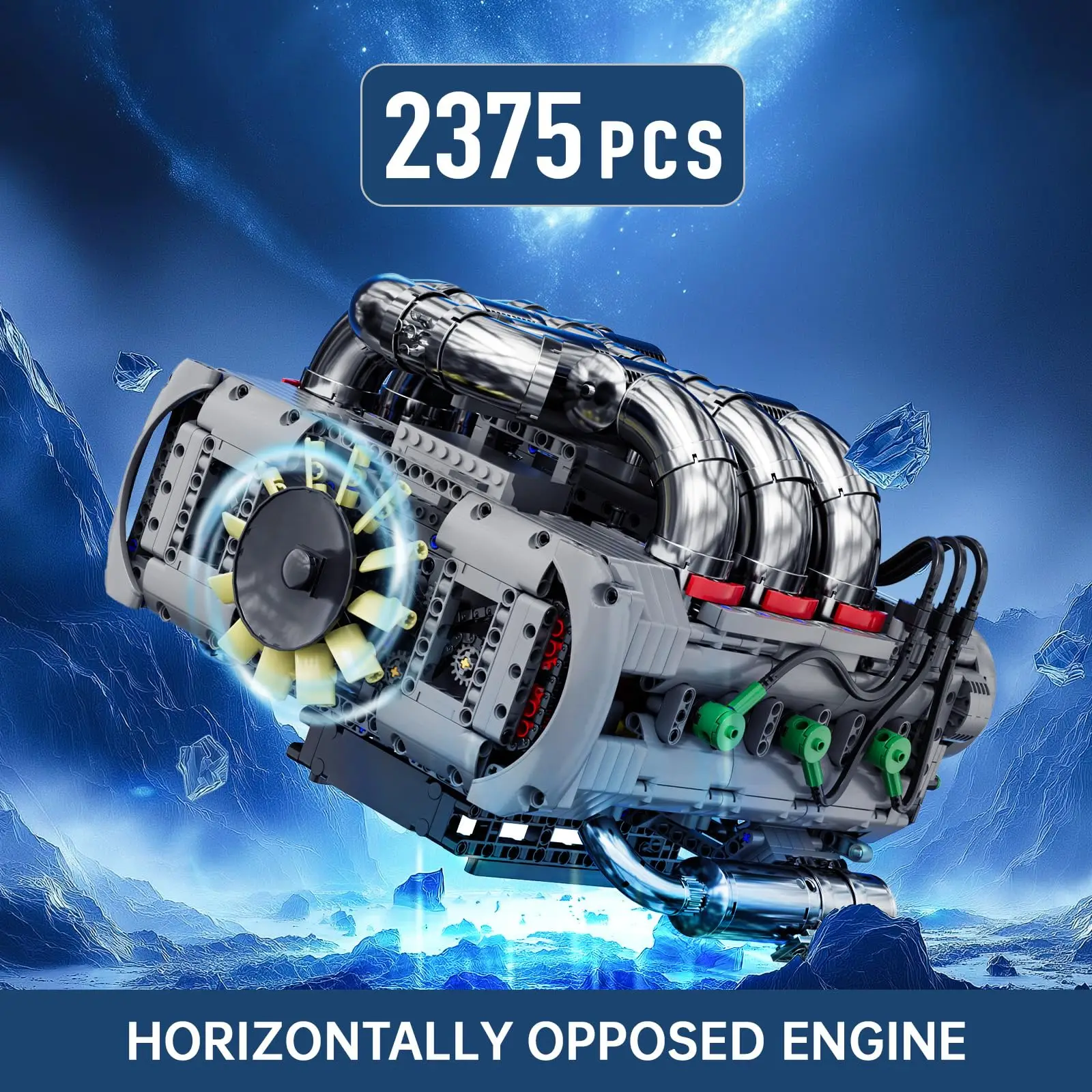 Mold King 10181 2375 STKS Platte Motor Building Sets V8 Model Motor Kit Volwassenen Verzamelen Modellen Bouwstenen Speelgoed Kinderen jongens Gift