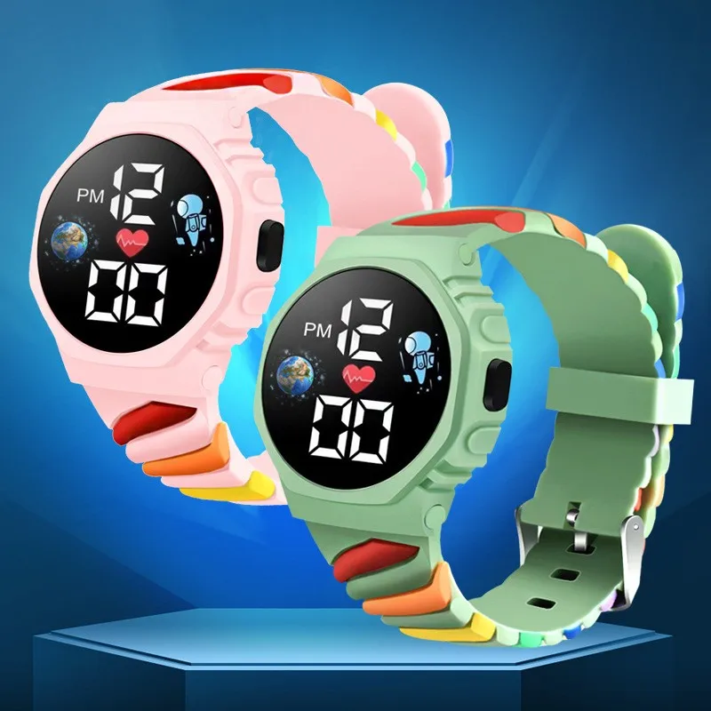 Kid's Watches Color Silicone Strap Sports Digital Watches Children Boys Girls Students Electronics Clock Watch relógio infantil