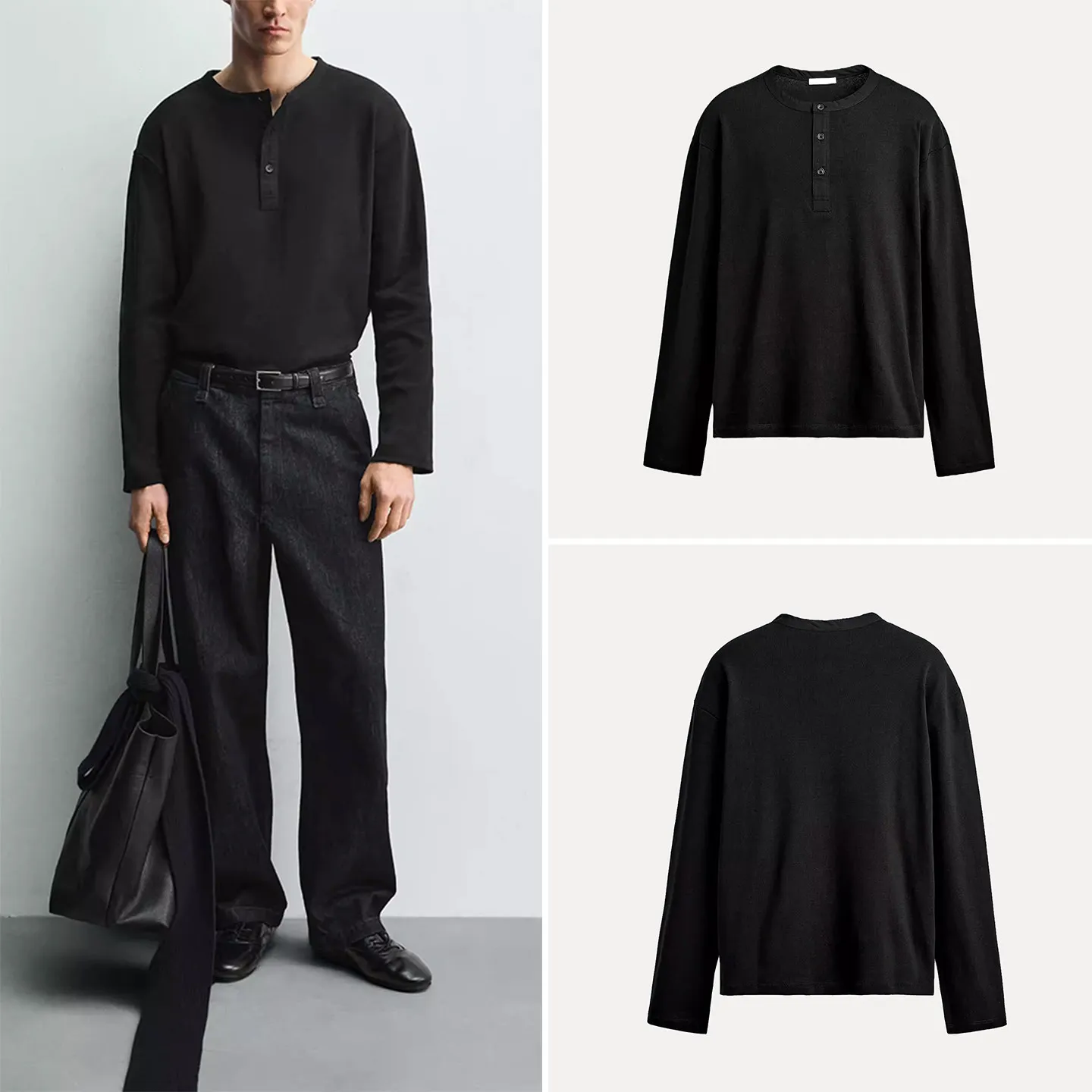 

Faionable Loose Long Sve round Ne T-irt for Men Winter 2025 Z Brand Comfortable Breathable Casual Wear