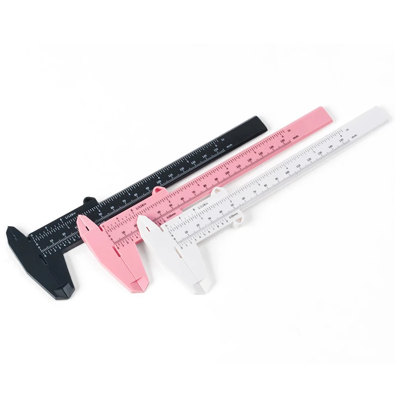 Calibrador de plástico para maquillaje de cejas, herramienta de medición de 150 MM, micrómetro, regla de Microblading para tatuaje, 1 unidad