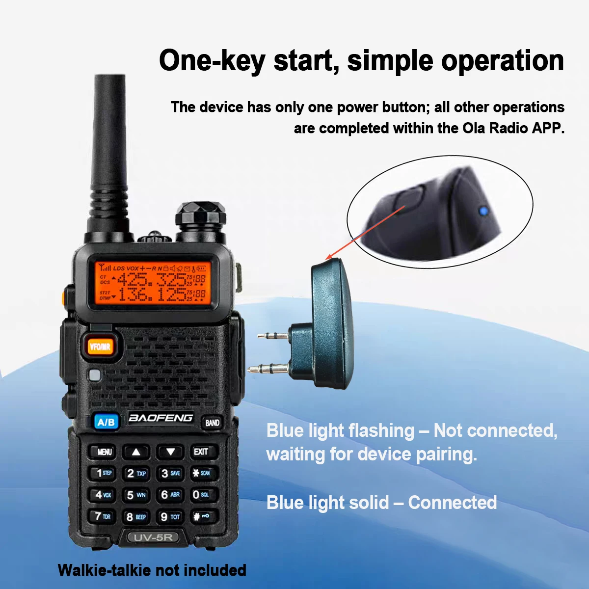 BAOFENG Walkie Talkie Wireless Bluetooth Programming Adapter Phone APP TYPE-C For UV-5R UV-32 UV-5RH Ham Two Way Radio Accessory