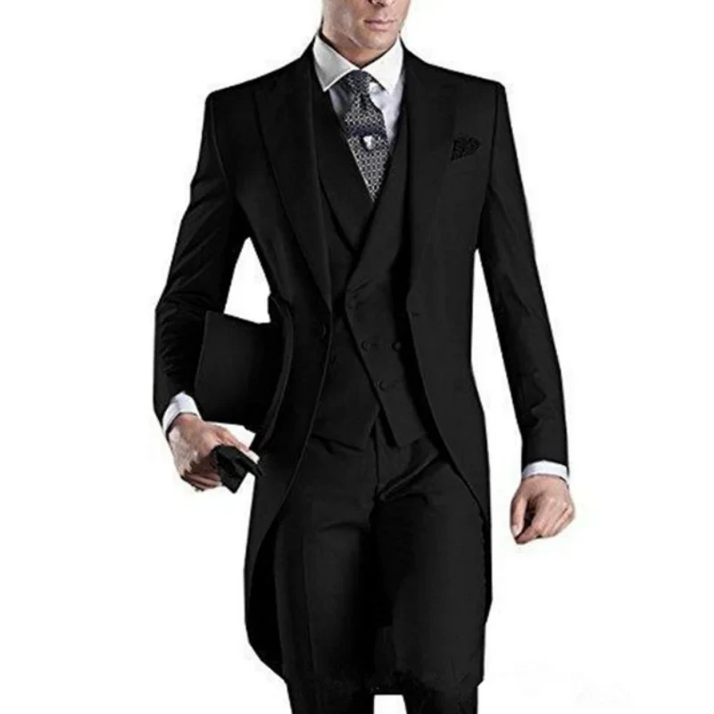 

wm37erringbone Business Retro Classic PatternTuxedos For Wedding Blazer Pants Vest