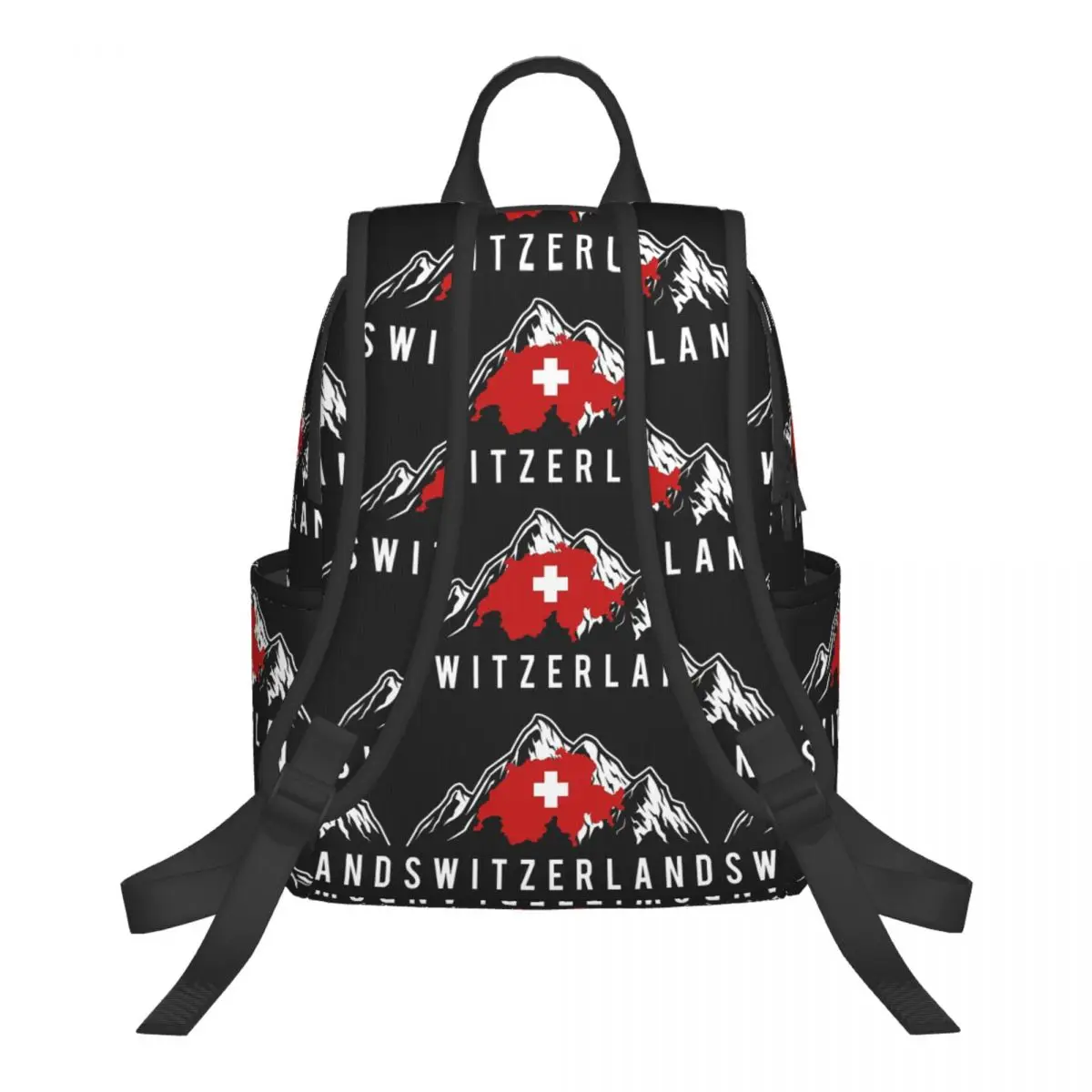 Swiss Switzerland Flag Student Backpack School Bag Hiking Travel Daypack for Men Women Bookbag Shoulder Bags