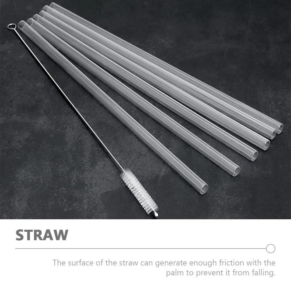 

1 set Flat Bottom Cup Straw Set Tumbler Straws Reusable Silicone Smooth Inner Wall Easy Clean Household Water for Beverages
