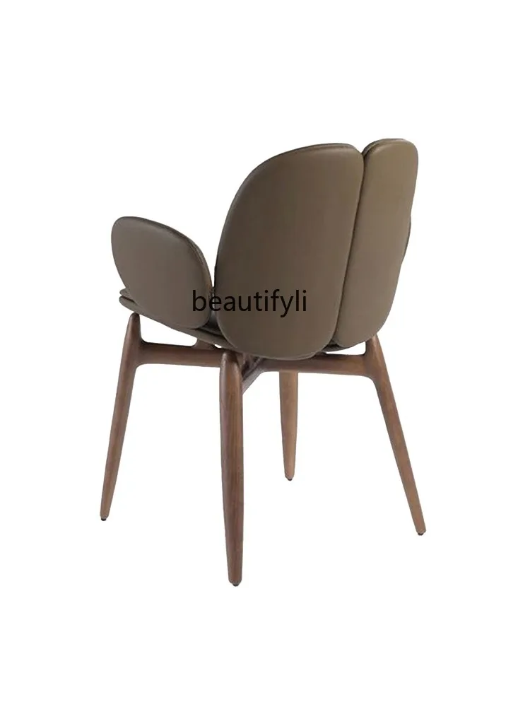 Designer Creative Dining Chair Italian-Style Light Luxury Advanced Features with Armrest Solid Wood Atmosphere Dressing Stool