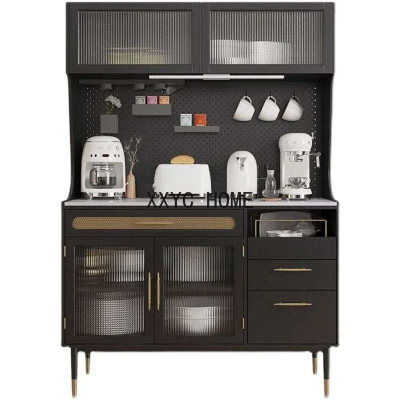 

French Retro Sideboard Wall-Mounted Household Tea Wine Cabinet Wire-Wrap Board Solid Wood Storage Cabinet