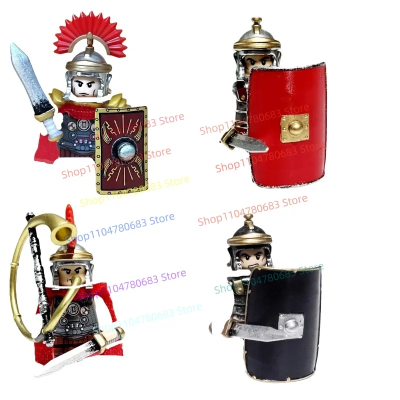 MOC ビルディングブロック ミニフィギュア 中世軍団兵士 アクセサリー ディスプレイセット ホビーヤスト コレクタブル 組み立てモデル ギフト