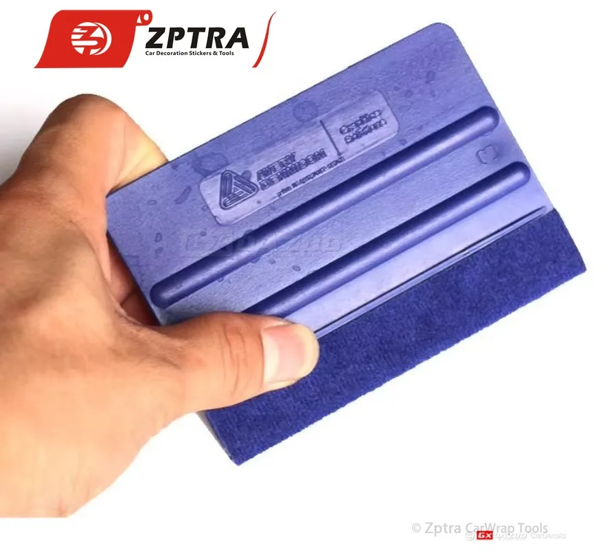 2 Pcs/Lot 4 Inch Vinyl Blue Wrap PPF Car Plastic Scraper Felt Squeegee with Soft Felt Edge Car Wrap Tools