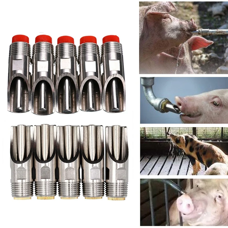 Stainless Steel 1/2Inch PT Thread Pig Automatic Nipple Drinker Pig Waterer Save Water Fountain Farming Equipment