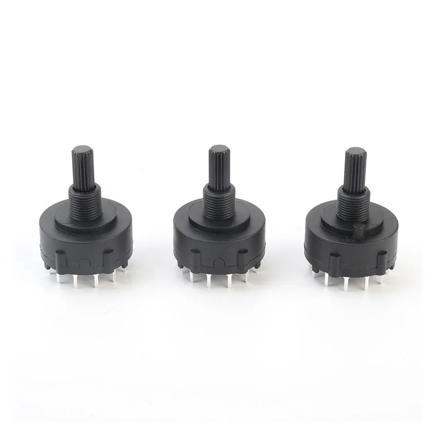 Cltgxdd 1pcs RS26 Band Gear Rotary Switch 1 2 3 4 Pole Position 12/6/4/3 Selectable PCB Plug-in Board Adjustable Switch