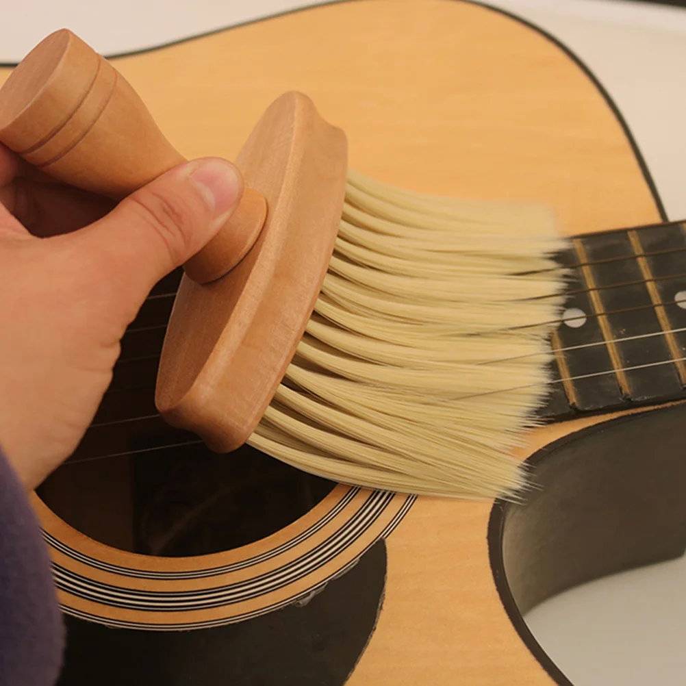 Escova de limpeza de instrumento musical, 2 peças, suave em cordas e superfícies, adequada para guitarras, pianos, tambores, ukuleles, durável