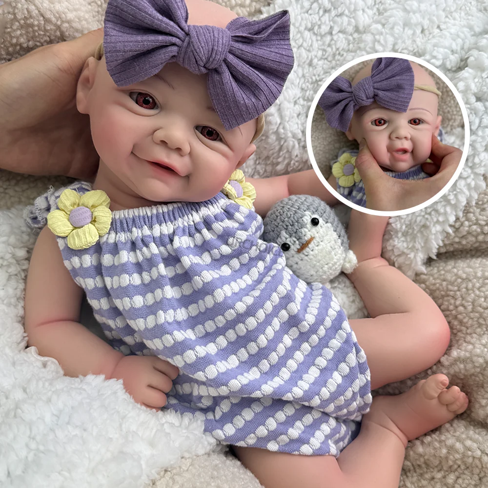 Schlussverkauf! 17" Silikon-Reborn-Mädchenpuppe Vivienne, lebensechte, waschbare Reborn-Babypuppe für Neugeborene für Kinder und Sammler, perfektes Geschenk