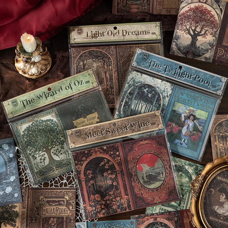 

16pcs/lot Memo Pads Material Paper the sound of a book on the mountain Junk Journal Scrapbooking Retro Decoration Paper