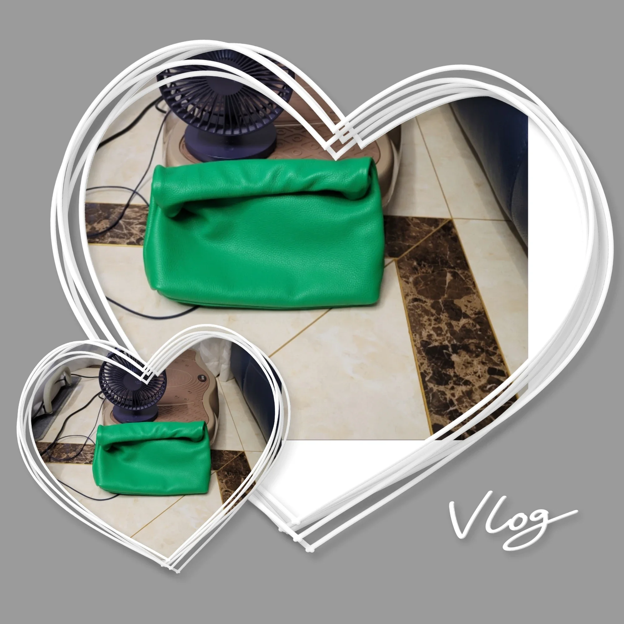 Leather Handbag Big Magic Stick Top Layer Women'sOriginal Designer Personalized Curling Armpit Green Bag