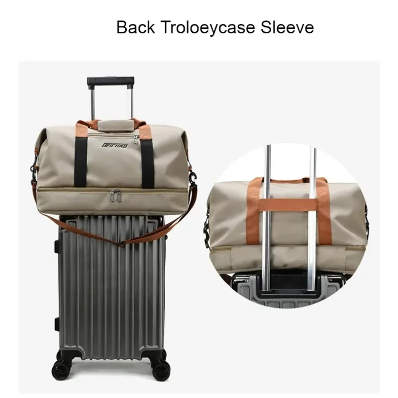

Gym Travel Bags Large-Capacity Luggage Dry-Wet Separation Sports Fitness Shoulder Bag Short-Distance Travel Handbags for Women