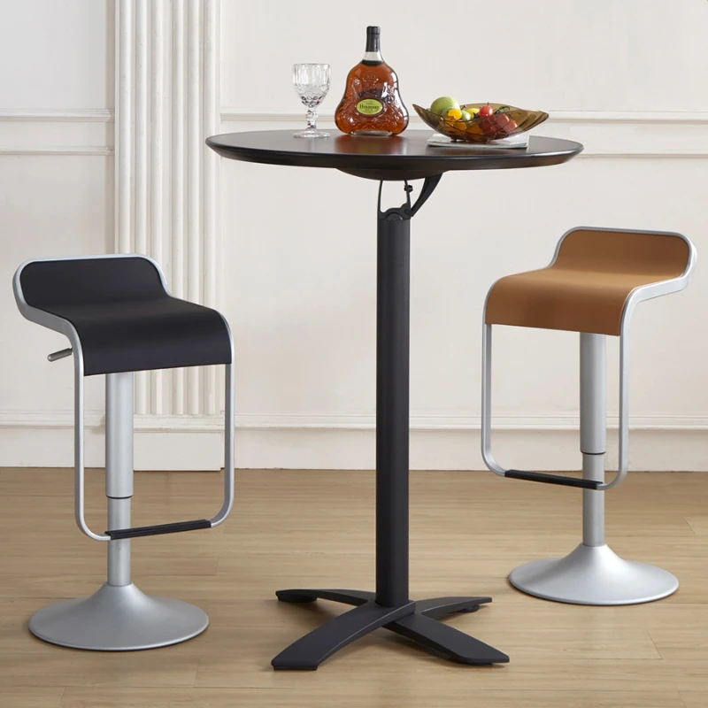 Foldable small bar Bar table Household casual high Cocktail table Balcony Coffee Bar table Round