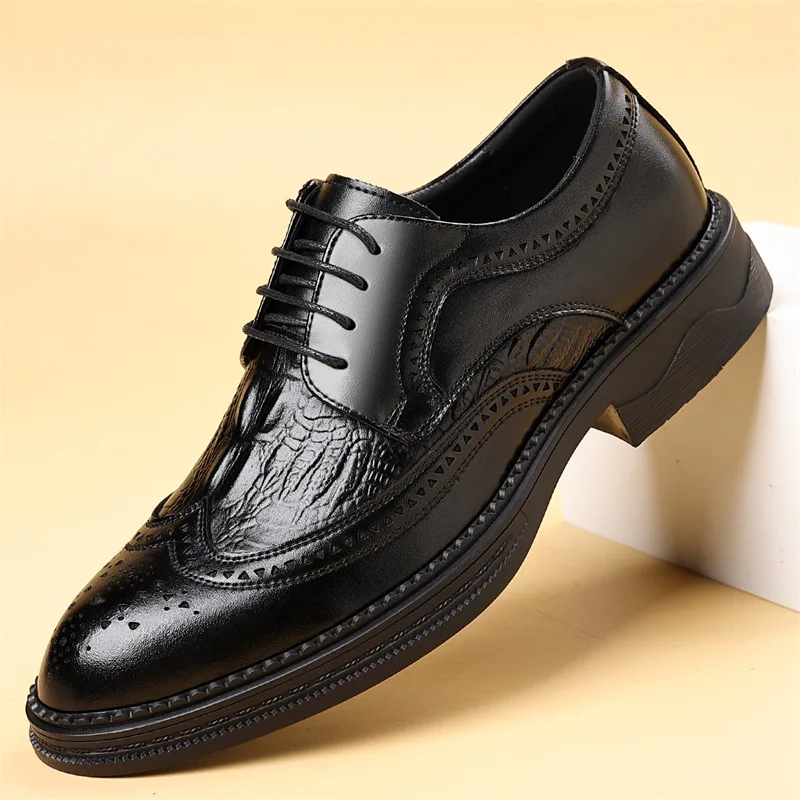 

Men's leather shoes, business formal shoes, casual, comfortable and breathable British wedding shoes, dress shoes