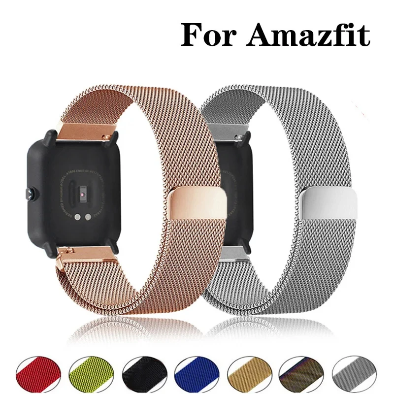 20mm/22mm Milanese band For Amazfit GTS/4/2/2e/3/GTS2 Mini/GTR 47mm/GTR2/4/3/Pro stratos Metal Watch Bracelet Amazfit bip strap