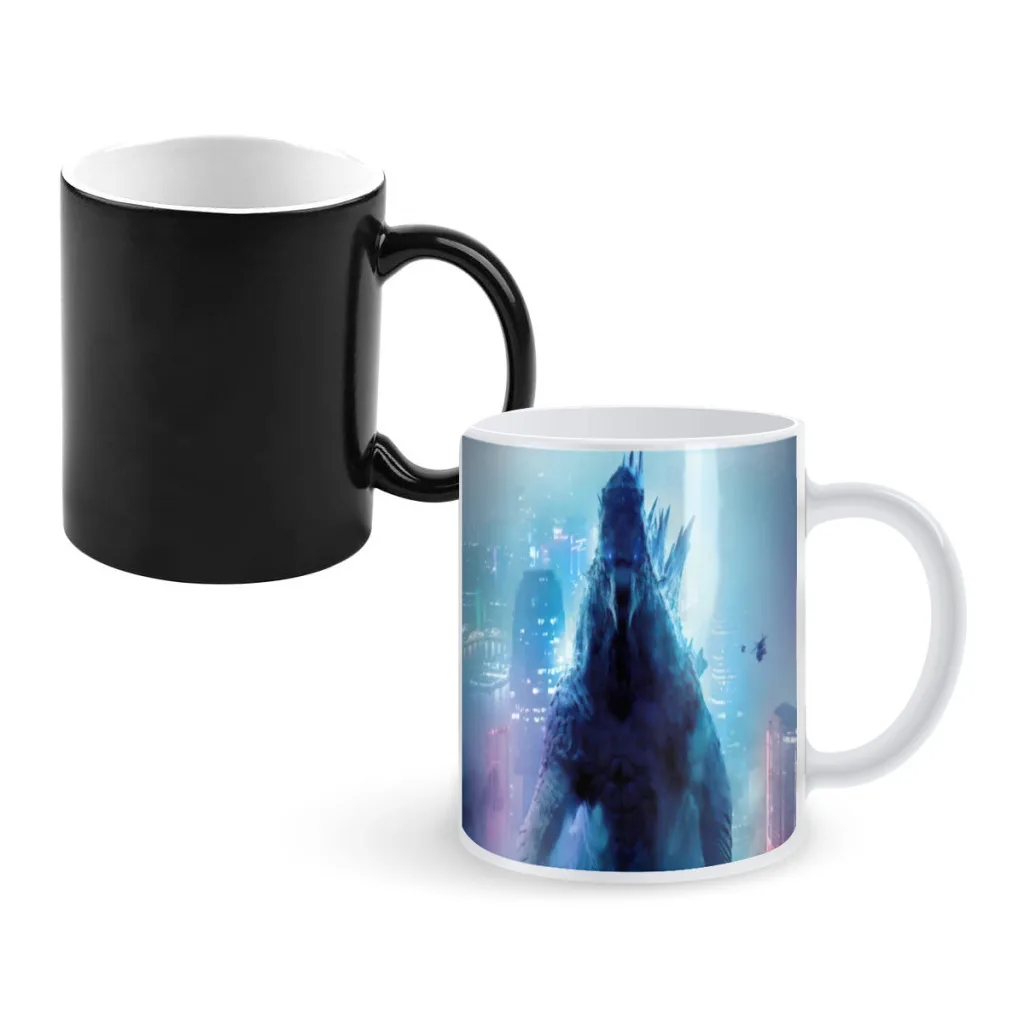 

GODZILL-Monster Tea Coffee Mugs Thermal Color-changing Cups 11OZ Ceramic Milk Cup Birthday gift