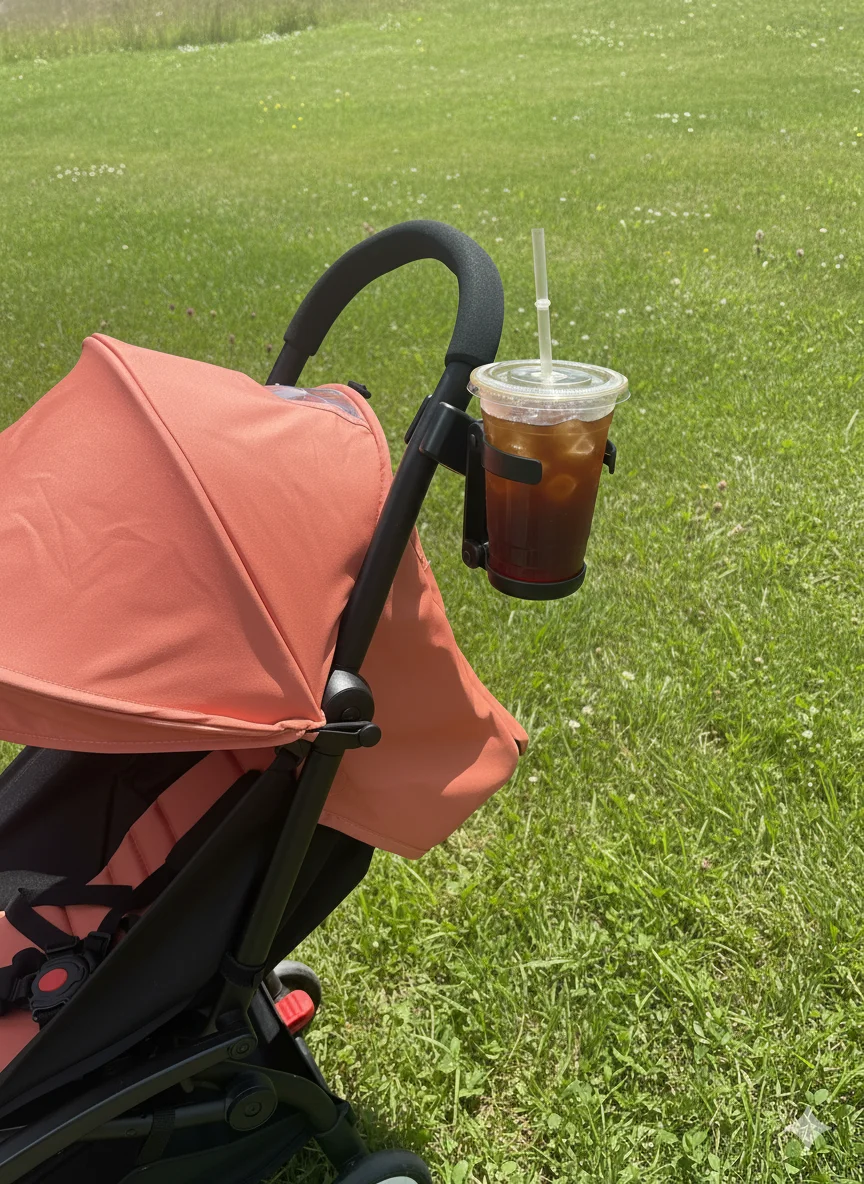 Foldable Summer Baby Stroller Cup Holder ，Anti-Slip Universal Drink Carrier, Fits Bottles, for Pushchair, Fishing, Picnic