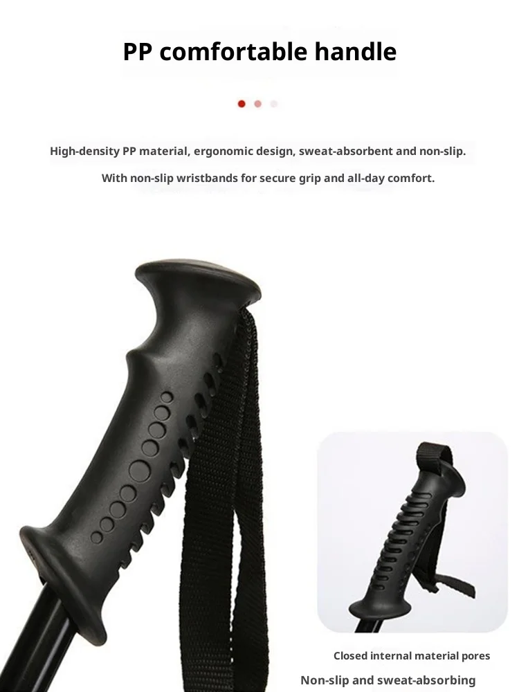 Picture 4: Multifunctional Ultra-Light Carbon Blocks Ski Poles Telescopic Folding Anti-Slip Grip Double-Board Skiing