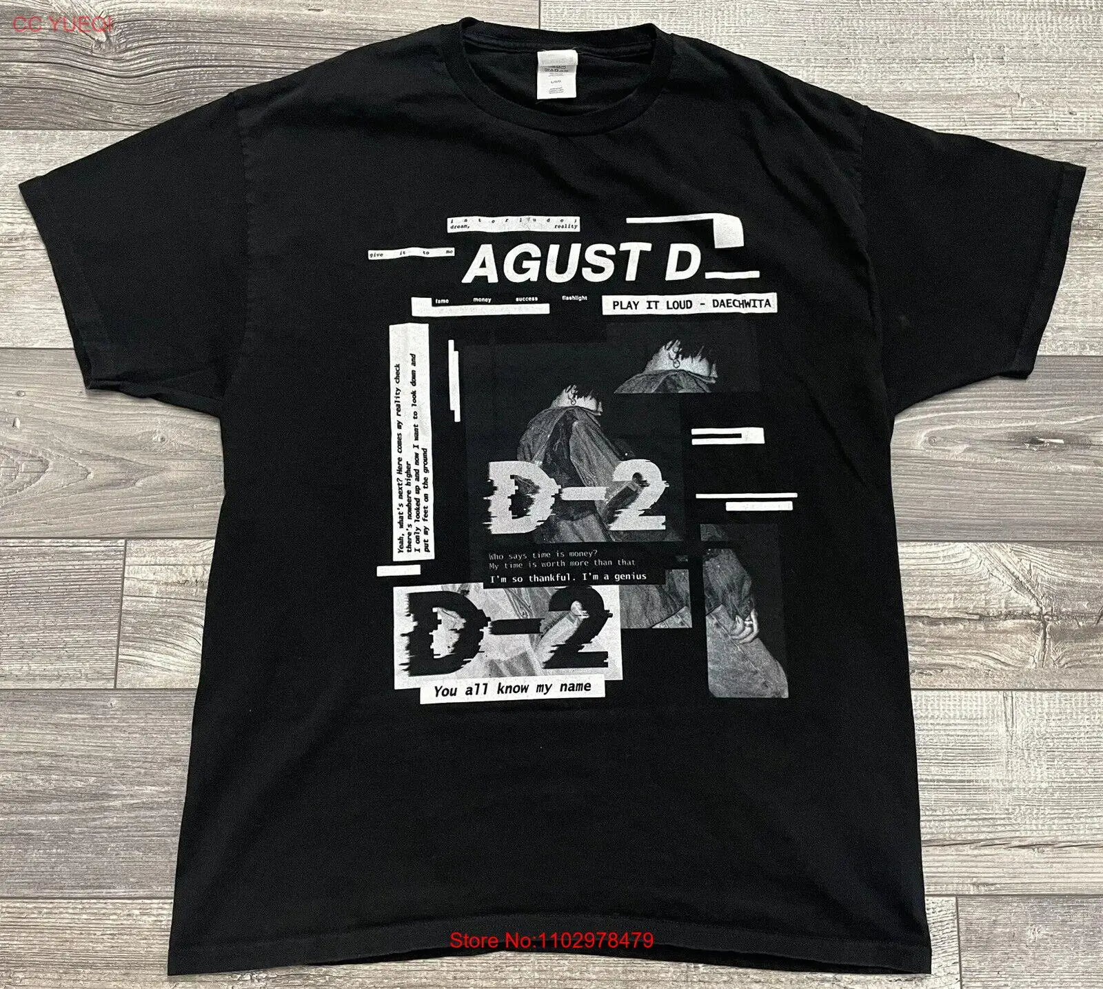 Мужская футболка Agust D Rap, большие размеры, редкая фотомузыка, художественная черная футболка Daechwita