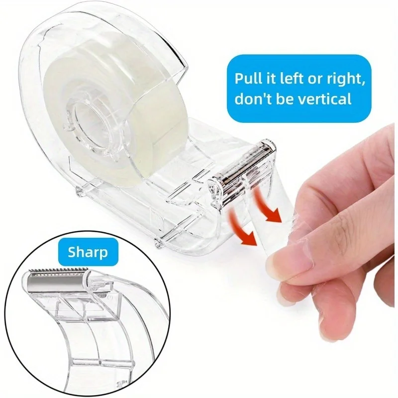 Transparent Tape and Dispenser, Refillable Tape Dispenser, Office Tape Rolls, Transparent Tape Gift Wrapping, Craft, School