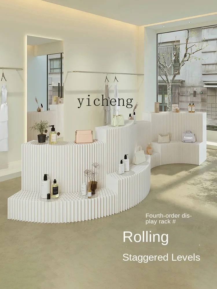 ZZTQH display stand exhibition brick and mortar store live broadcast product Nakajima display case four-step display stand