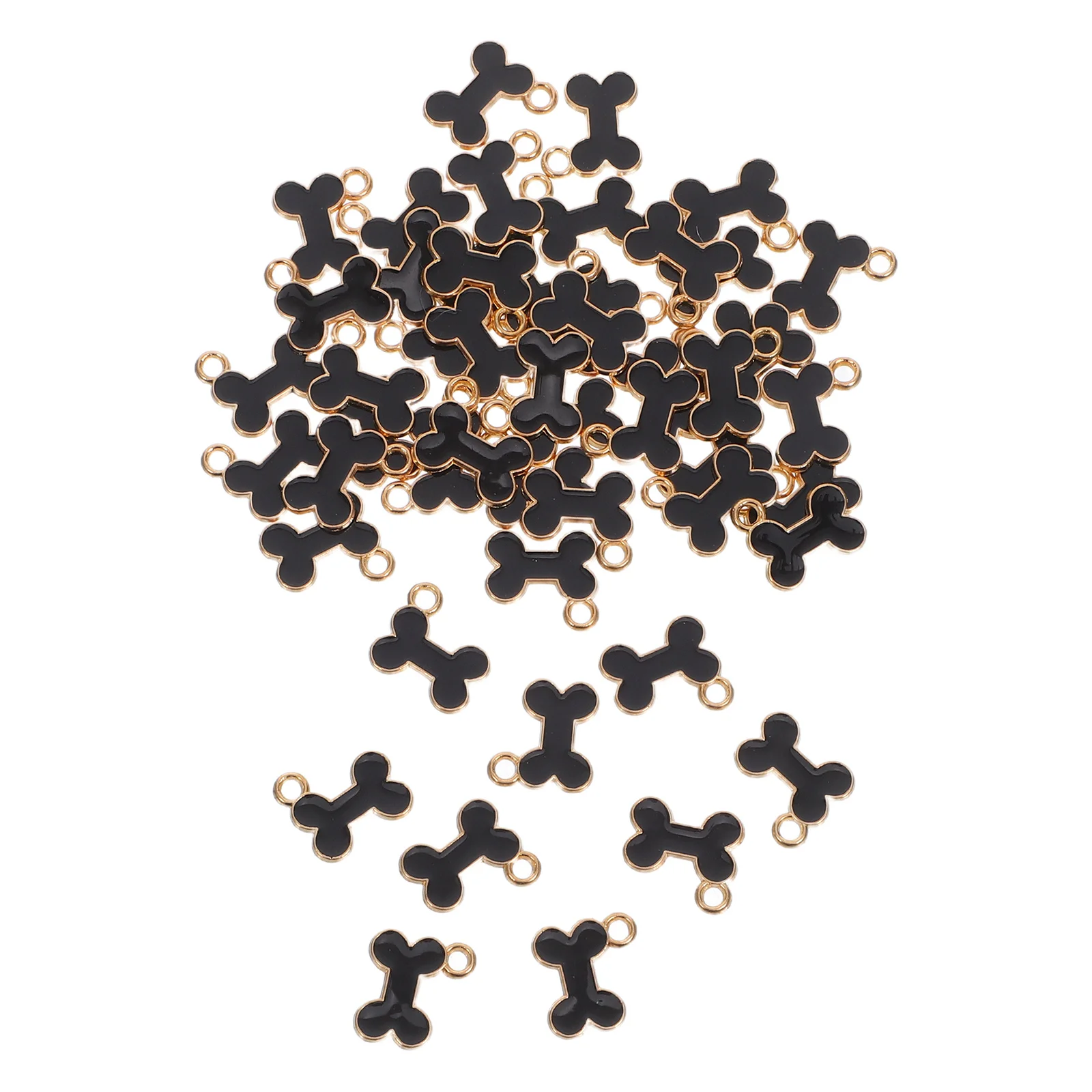 

50pcs Alloy Dog Bone Pendant Enamel Pet Charms For Necklace Bracelet Keychain Craft Small Dog Keepsake Jewelry Diy Accessories