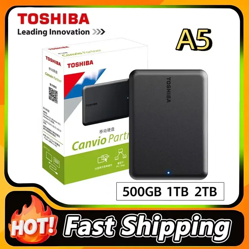 Toshiba A5 Hard Drive 4TB USB3.2 Portable External High Speed Lightweight For PS5 Notebook Desktop Tablet