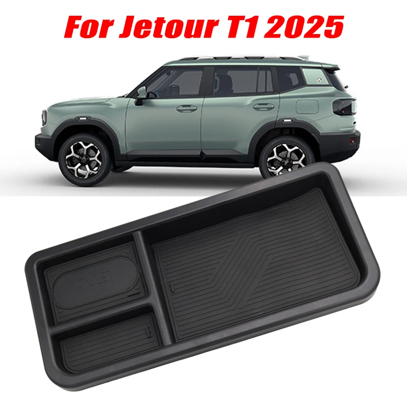For Jetour T1 2025 Model Armrest Storage Box ABS Central Organozer Tray Stowing Tidying Car Accessories